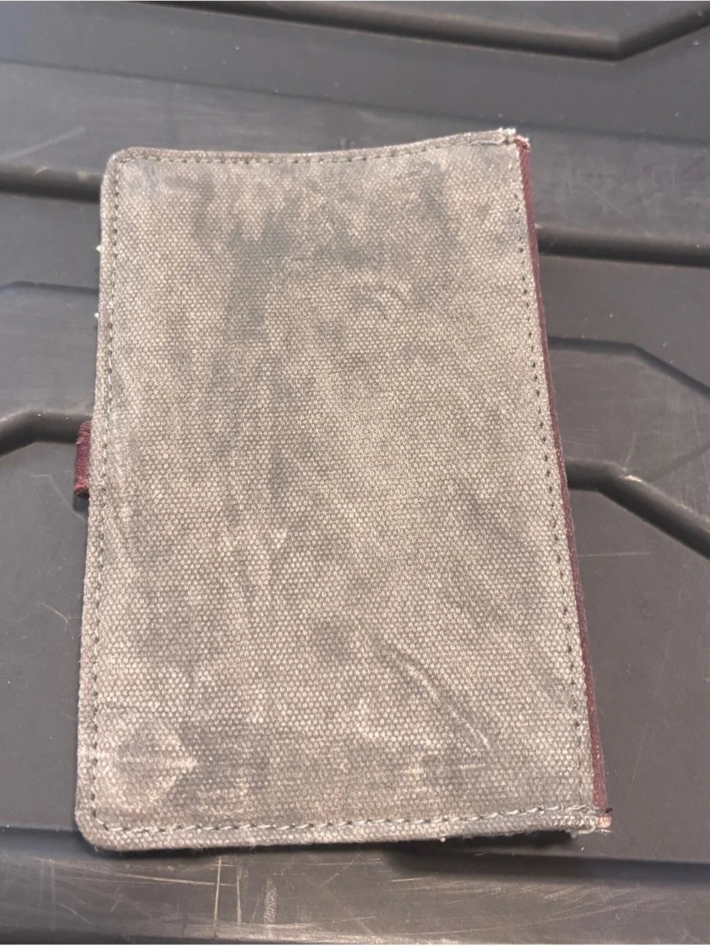 Mona B Canvas Travel Quote Wallet - Gray & Burgundy Accents